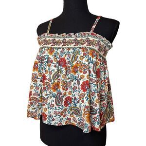 Patrons of Peace Cropped Floral Boho Top